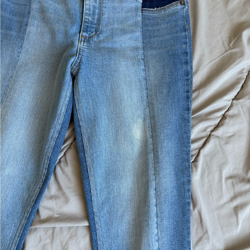 PAIGE Two-Tone Blue Jeans - Picture 2 of 8